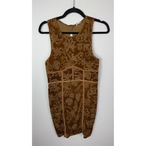 Intimately Free People Dress Medium Velvet Paisley Gold Copper M